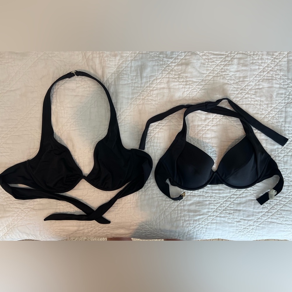 Set of Victoria’s Secret underwire bikini tops. Size 34DD and 34D
